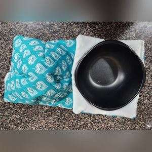 teals with flowers themed bowl cozy